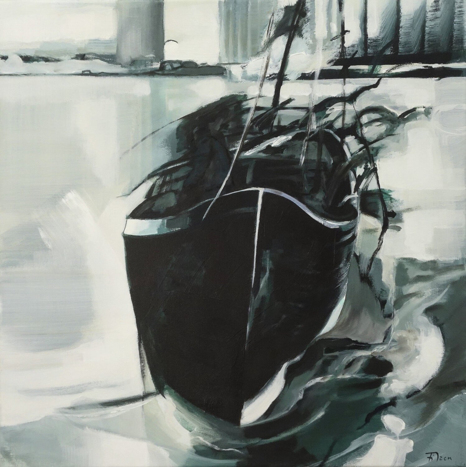 Letzte Ausfahrt II Jürgen Büse Filzen Original painting for sale