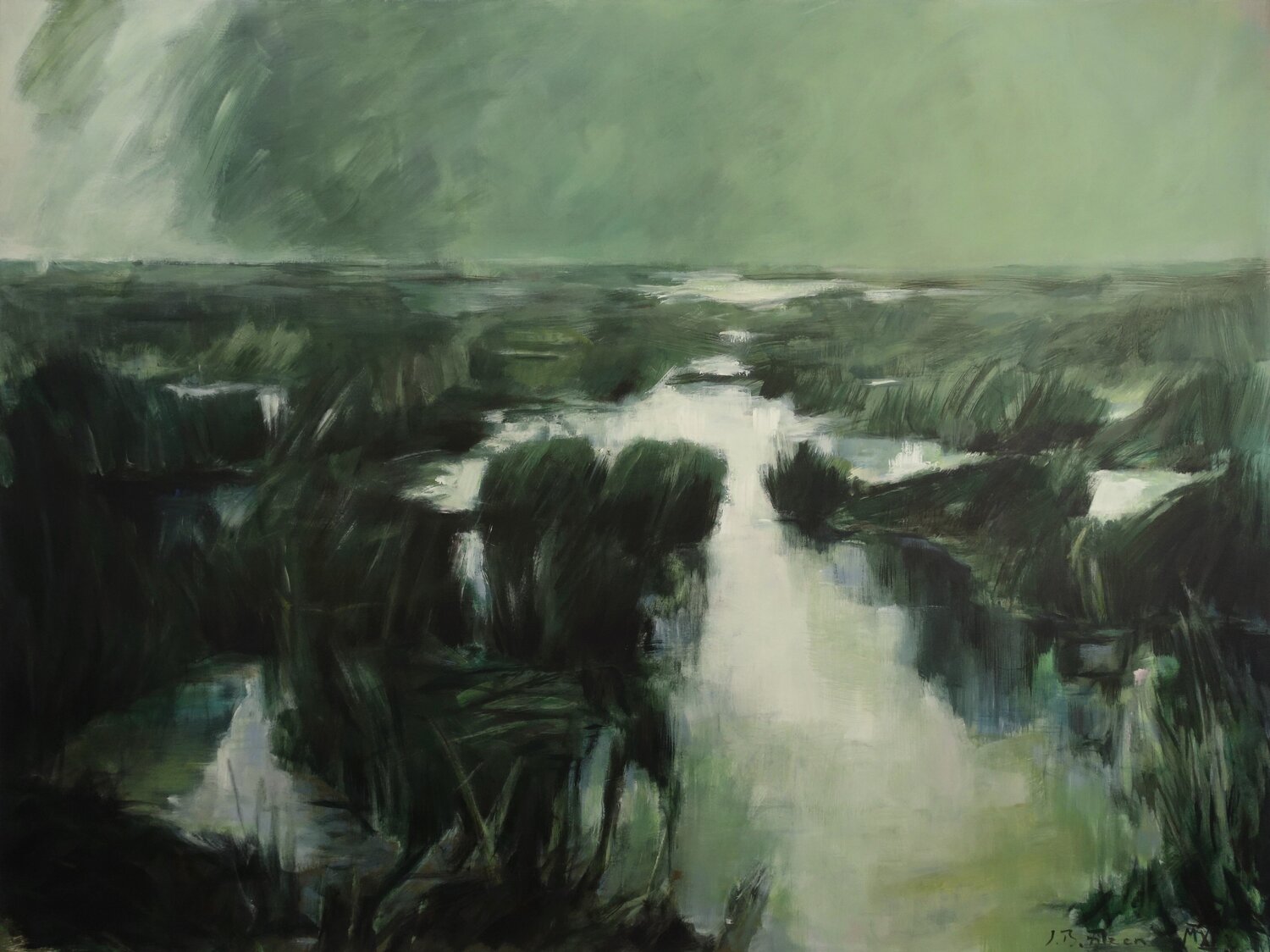 Nasses Land Jürgen Büse Filzen Original painting for sale