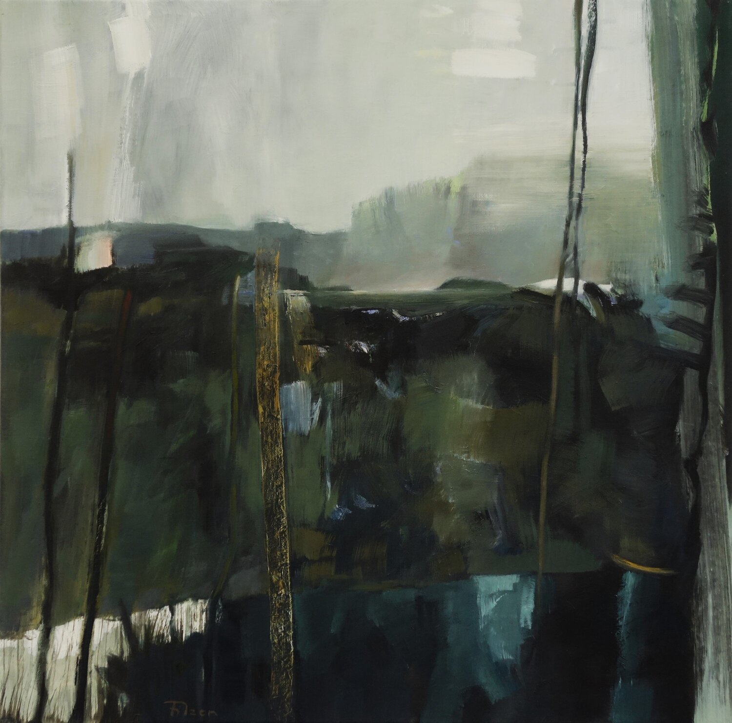 Geburt einer Landschaft Jürgen Büse Filzen Original painting for sale