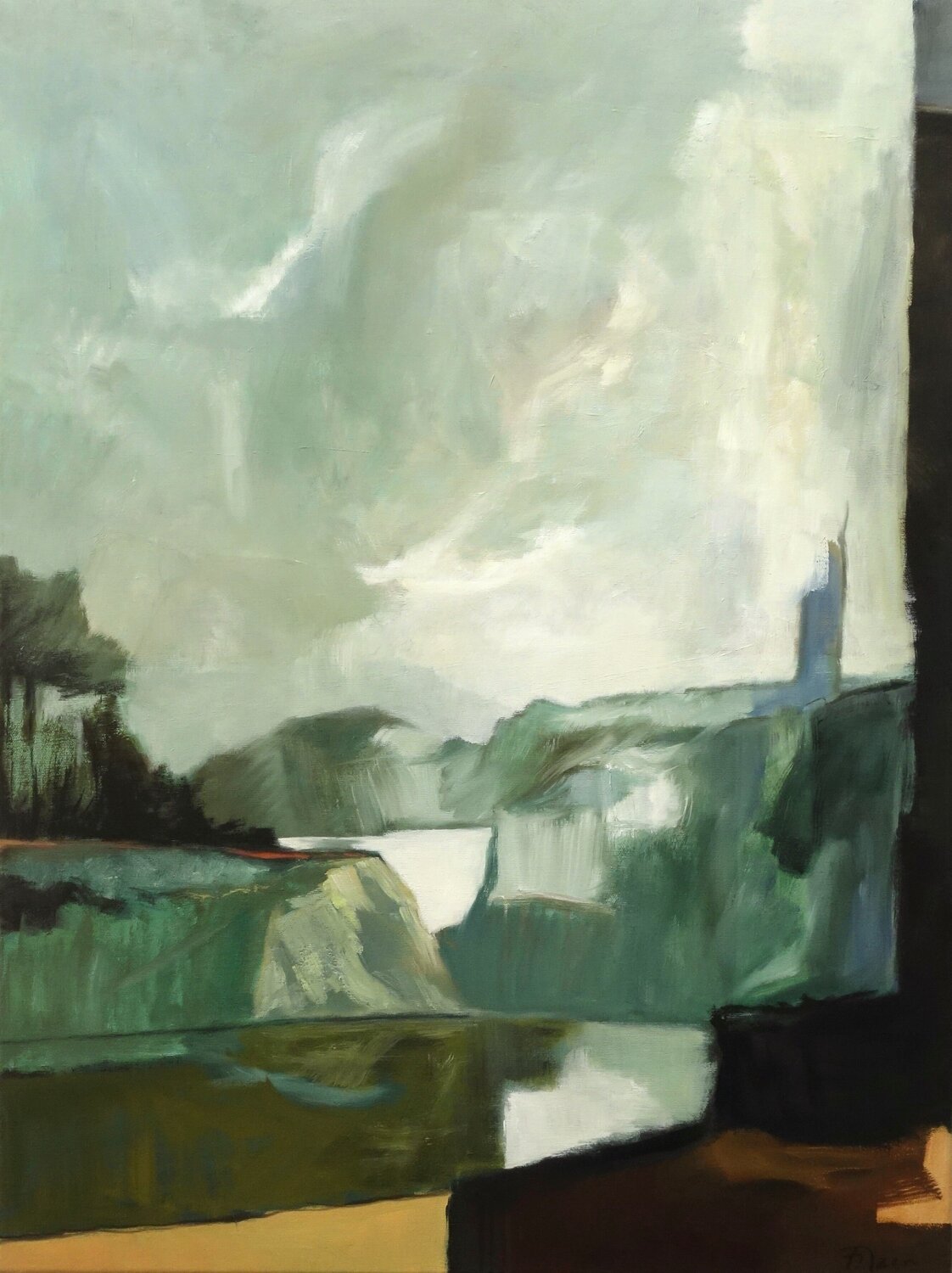 Fragmentale Landschaft Jürgen Büse Filzen Original painting for sale