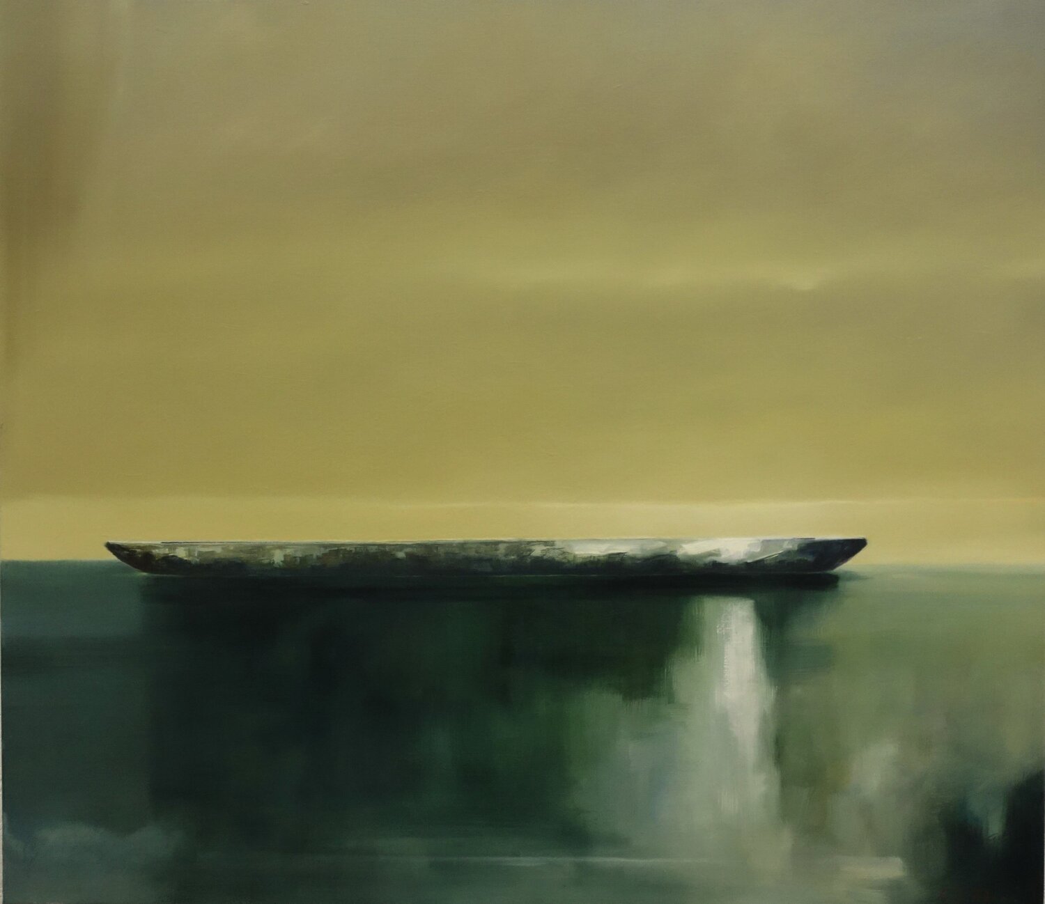 Ruhe (Einbaum XXV) Jürgen Büse Filzen Original painting for sale