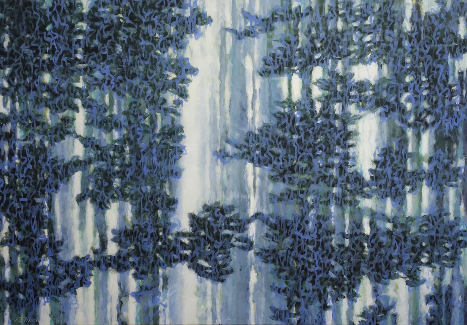 Waldlicht Jürgen Büse Filzen Original painting for sale