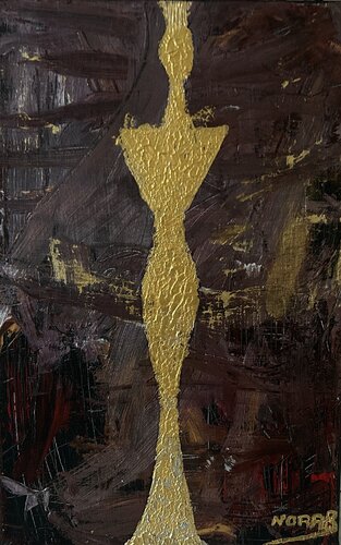 L'Ame Souveraine n° 01 - Souveraineté d'Or by NORA BOULESNANE, Painting for Sale on Select