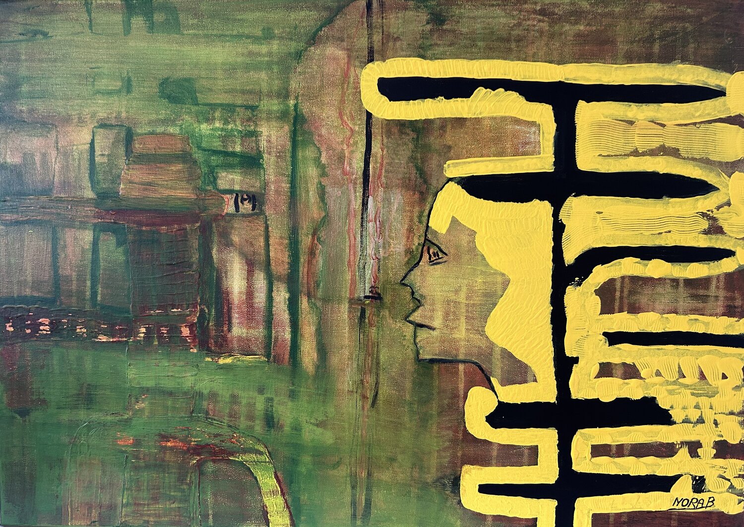 L'Eveil de l'Etre NORA BOULESNANE Original painting for sale