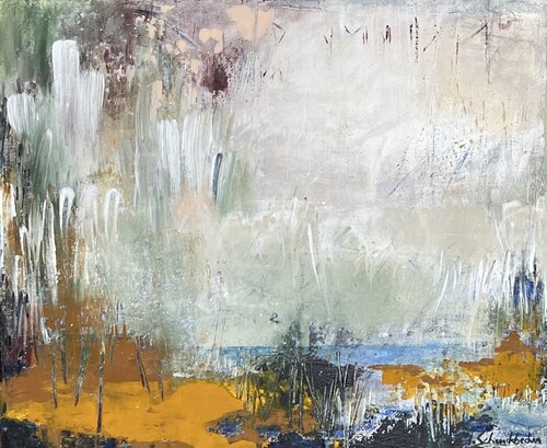 Flaques /feuilles/soleil by Isabelle Schenckbecher-Quint, Painting for Sale on Select
