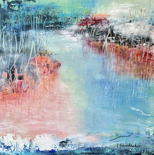 Du côté du lac rose by Isabelle Schenckbecher-Quint, Painting for Sale on Select