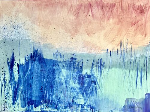 Herbes bleues by Isabelle Schenckbecher-Quint, Painting for Sale on Select