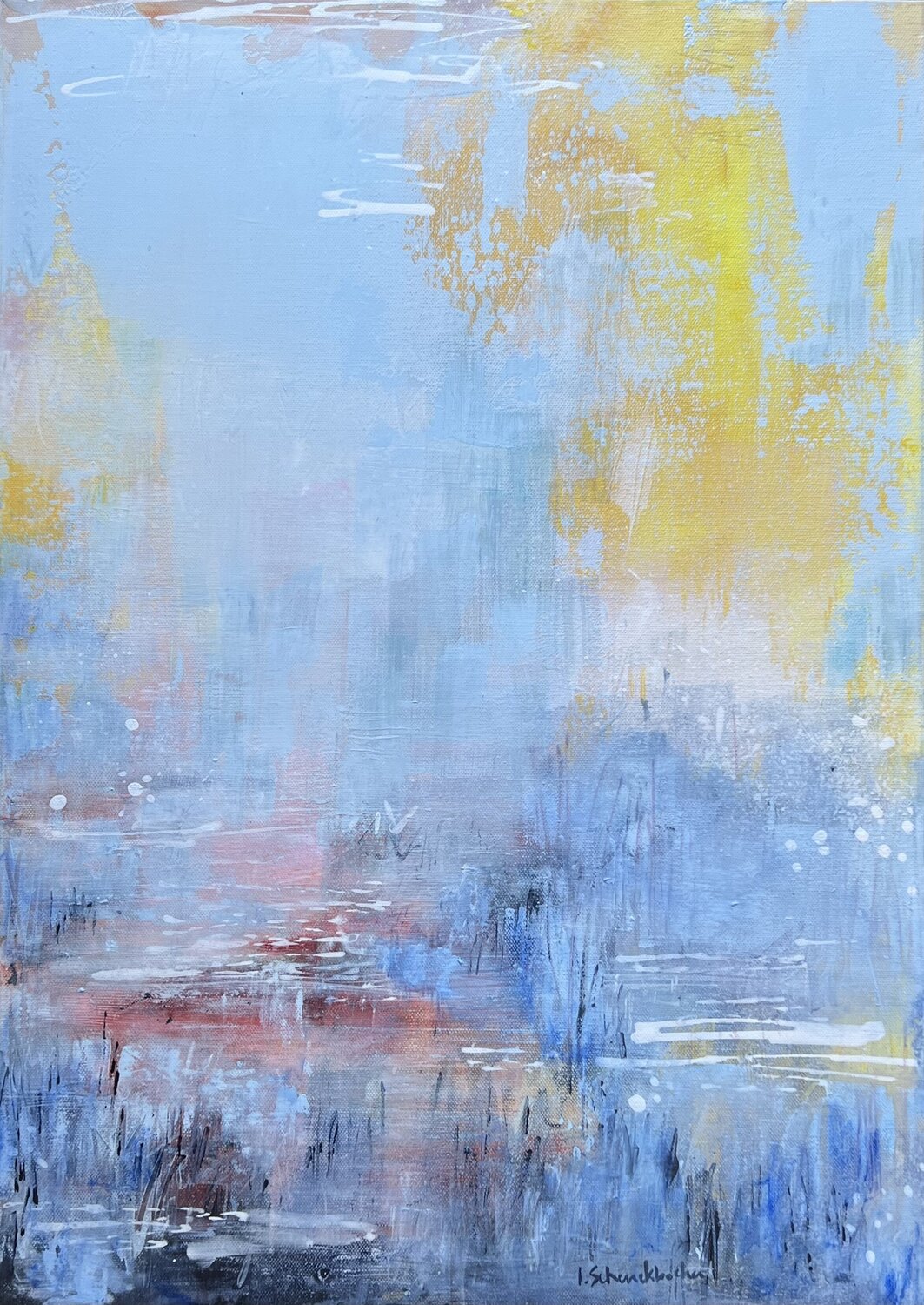 Des bouts de ciel sur le lac Isabelle Schenckbecher-Quint Original painting for sale