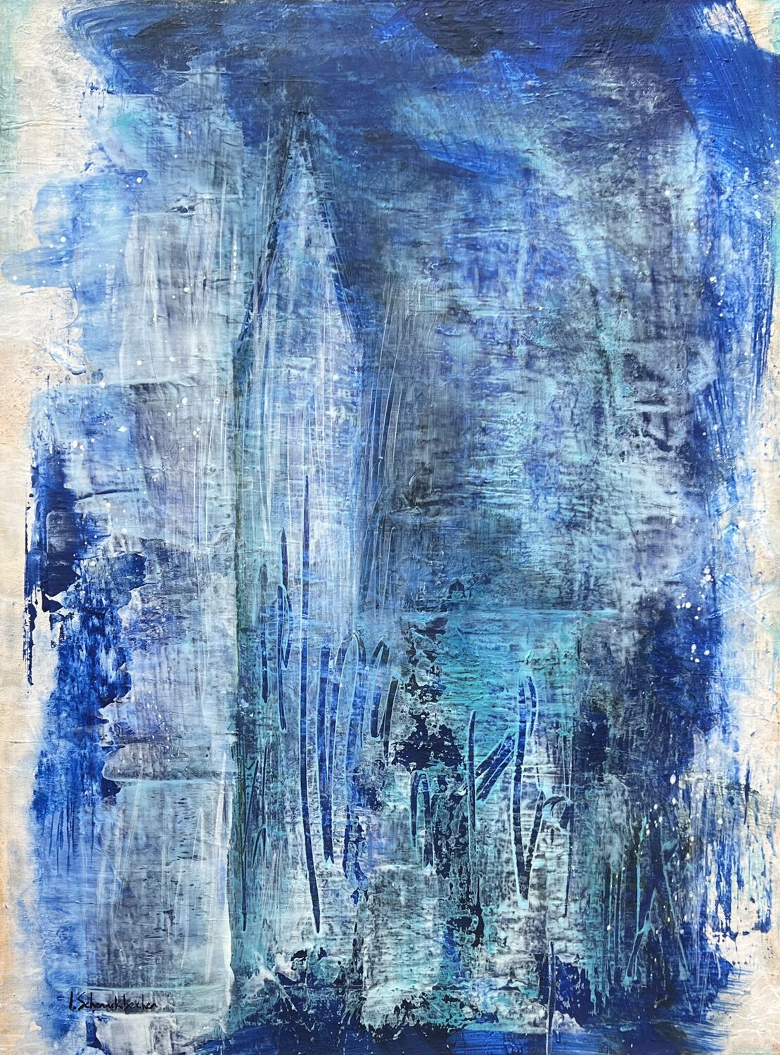 Cathédrale bleue Isabelle Schenckbecher-Quint Original painting for sale