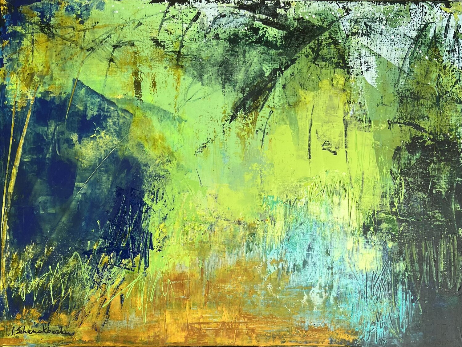 Immersion Chlorophylle Isabelle Schenckbecher-Quint Original painting for sale