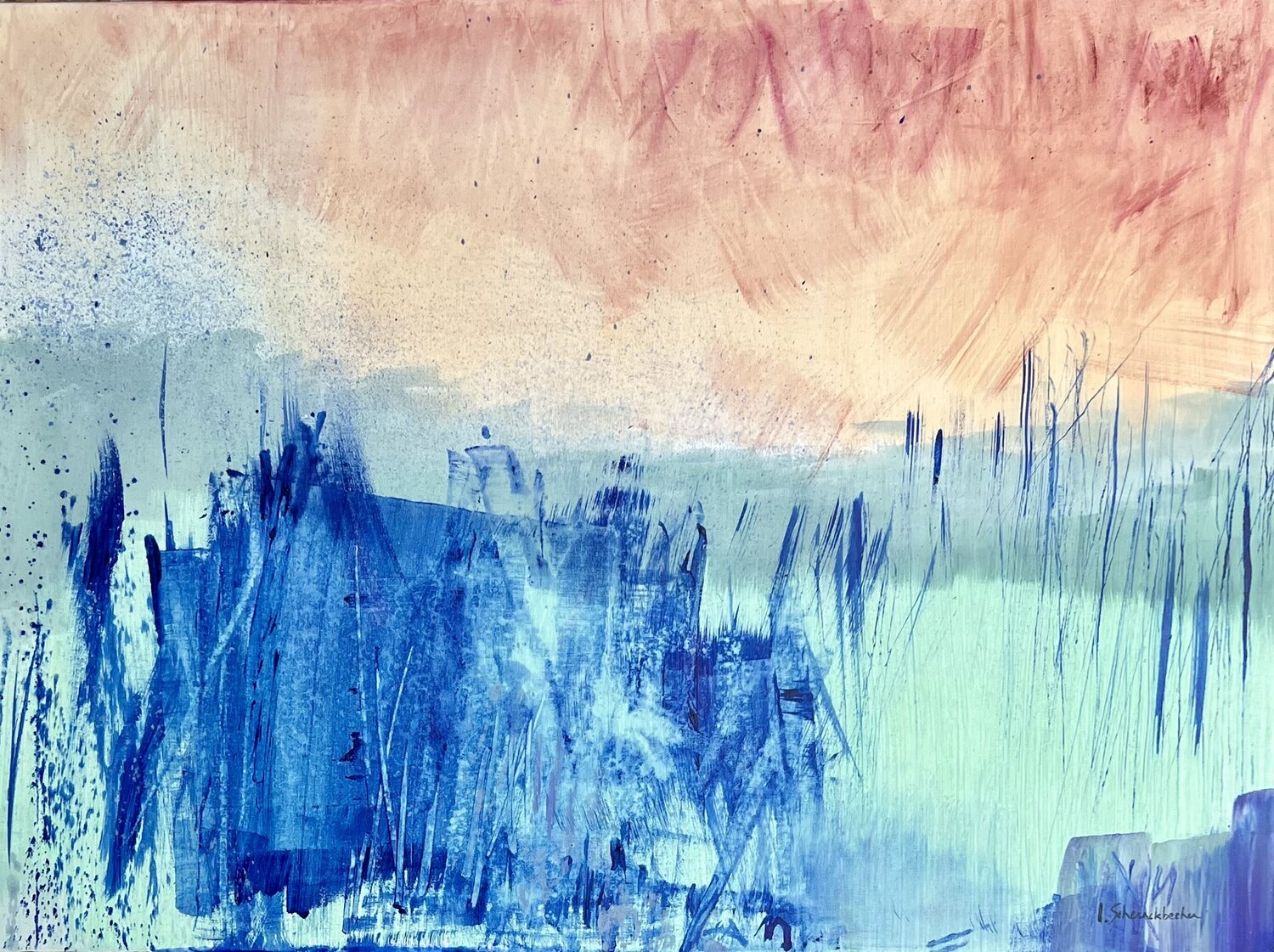 Herbes bleues Isabelle Schenckbecher-Quint Original painting for sale