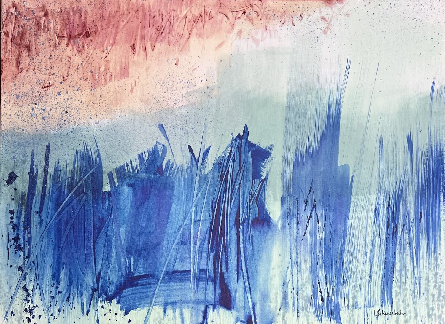 Herbes bleues Isabelle Schenckbecher-Quint Original painting for sale