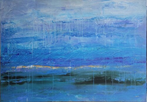 Blue Rain by Nadya Hauswald, Painting for Sale on Select