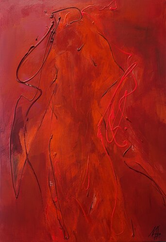 Red Angel by Nadya Hauswald, Painting for Sale on Select
