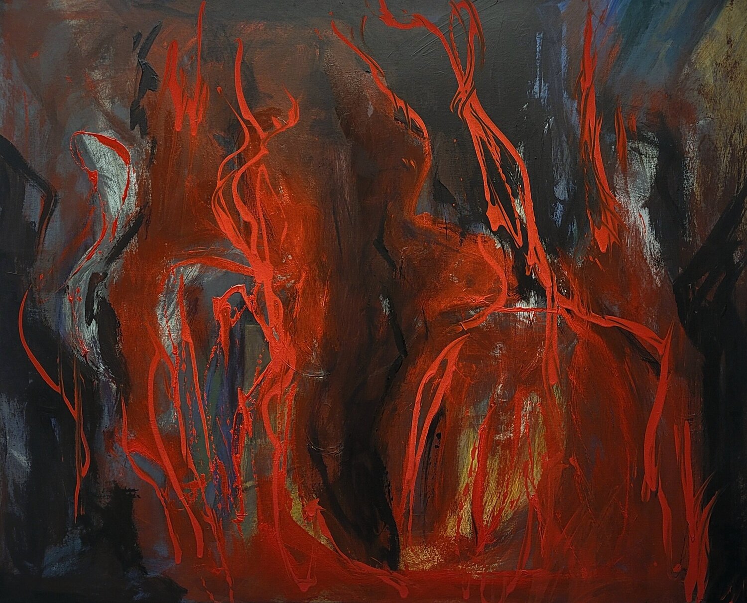 Die Welt in Flammen Nadya Hauswald Original painting for sale