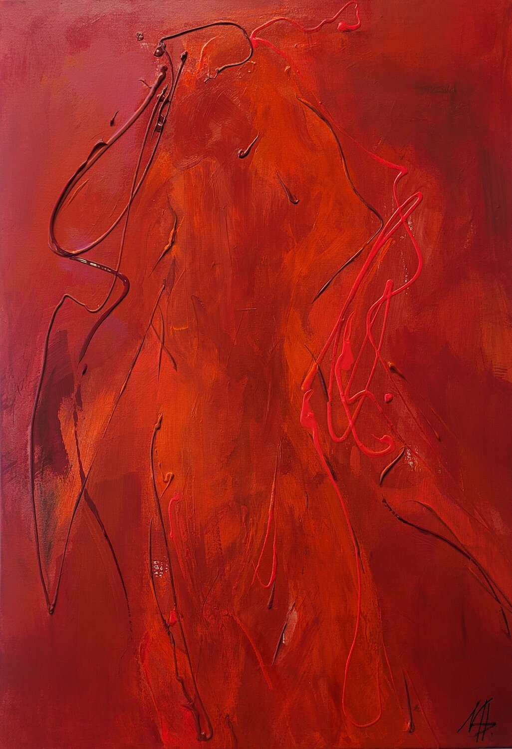 Red Angel Nadya Hauswald Original painting for sale