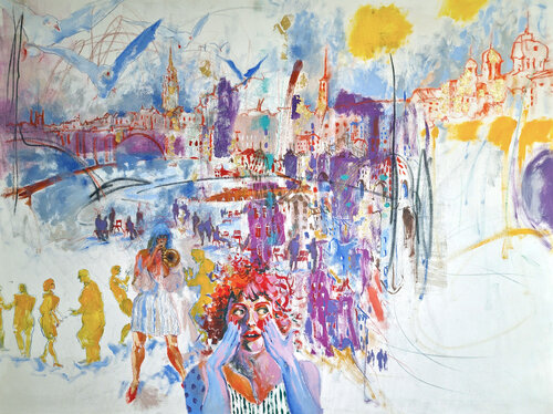 Urban Jazz Flow by Ulyana Mirta Groffman, Painting for Sale on Select
