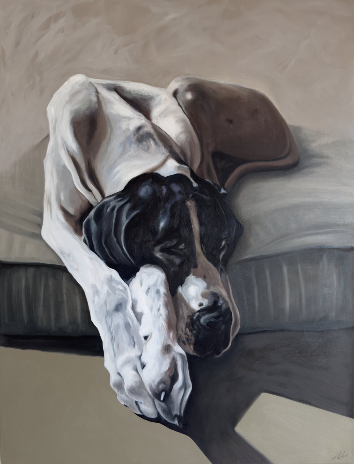Sleeping Dane Lorna Mousley Original painting for sale