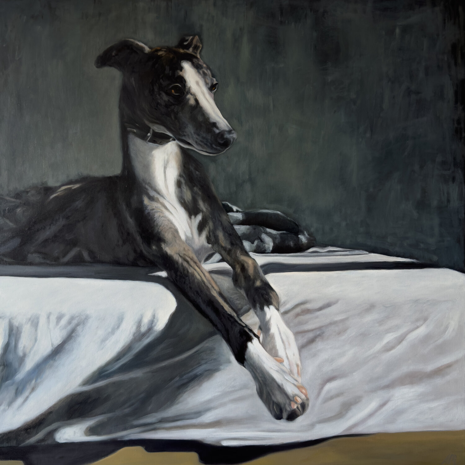 The Whippet Lorna Mousley Original painting for sale