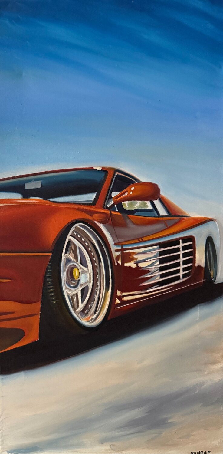 red ferrari Ivan Garbuzov Drawing for sale