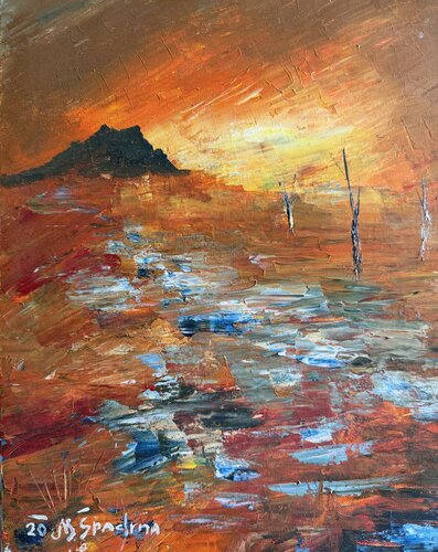 Horizonte Ardiente by Miroslav Spadrna, Painting for Sale on Select