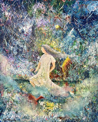 La dama deambulante en la ciénaga by Miroslav Spadrna, Painting for Sale on Select