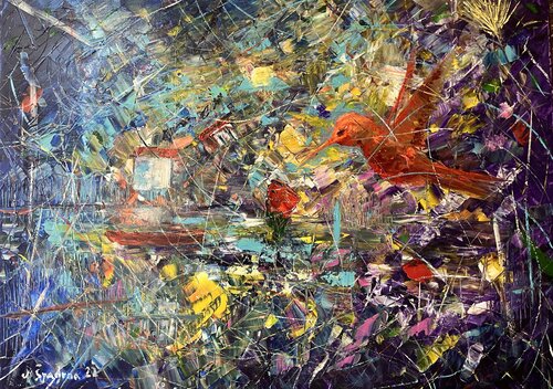 El mensajero rojo by Miroslav Spadrna, Painting for Sale on Select