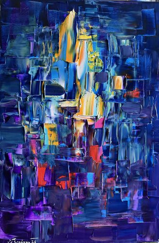 Índigo Nexus by Miroslav Spadrna, Painting for Sale on Select