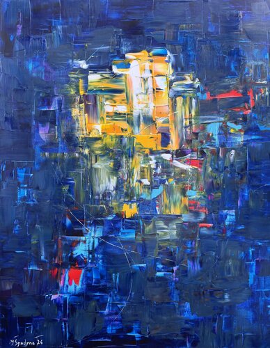 Indigo Threshold by Miroslav Spadrna, Painting for Sale on Select