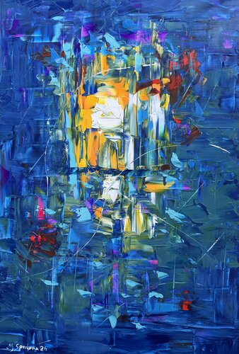Portal Índigo / Vector de Luz by Miroslav Spadrna, Painting for Sale on Select