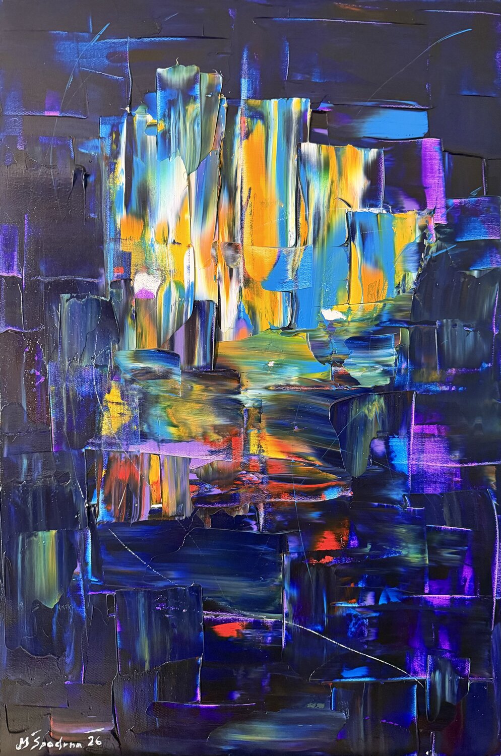 Catedral Índigo Miroslav Spadrna Original painting for sale