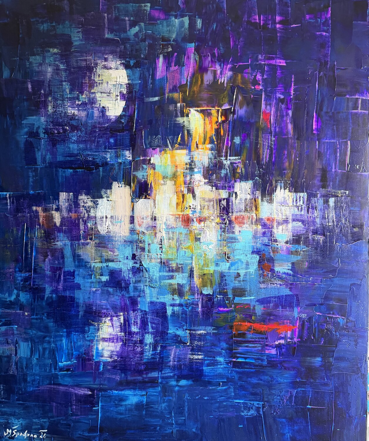Portal Índigo / La Ciudad Invisible Miroslav Spadrna Original painting for sale