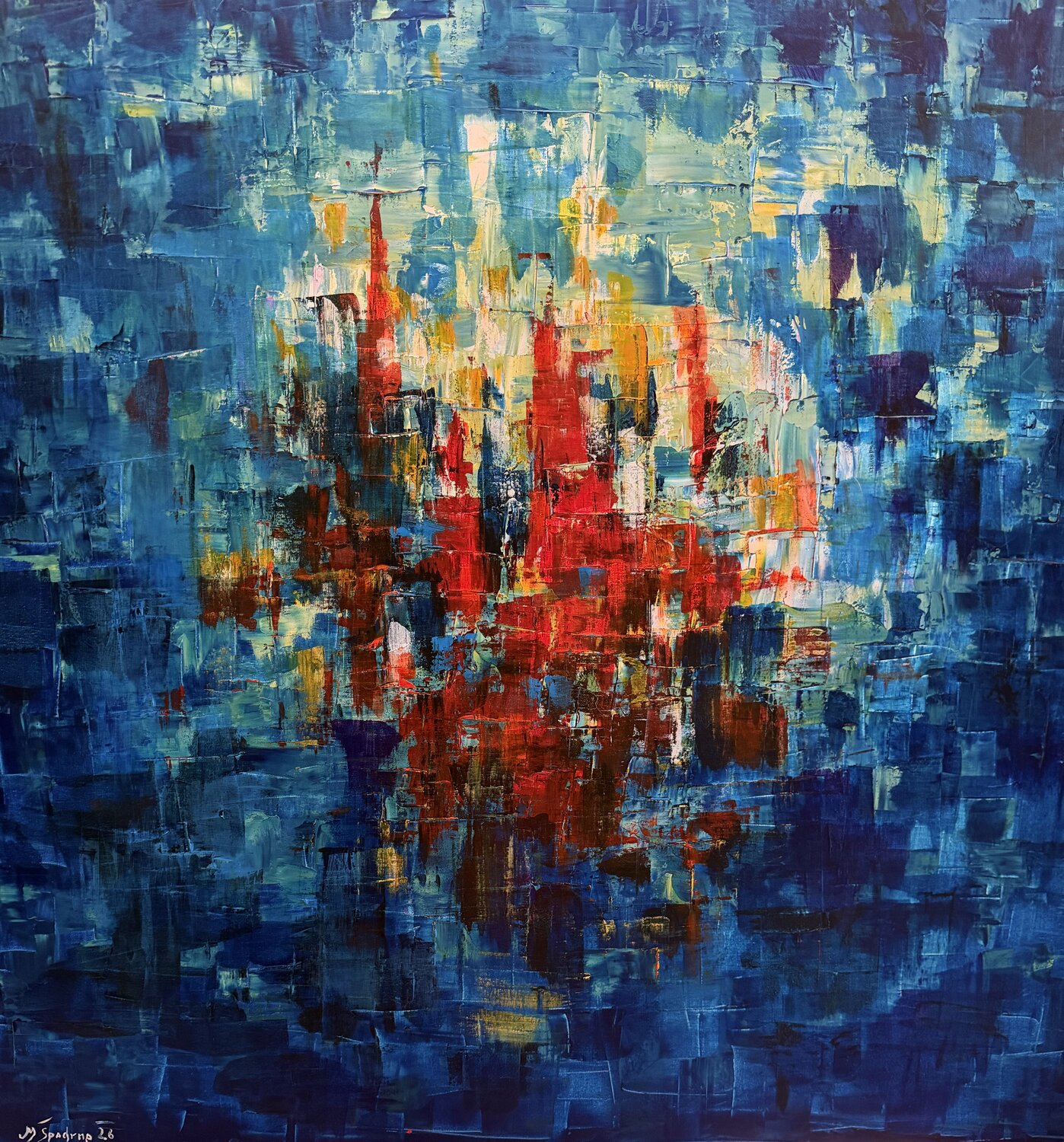 SUBMERGED CITY Miroslav Spadrna Original painting for sale