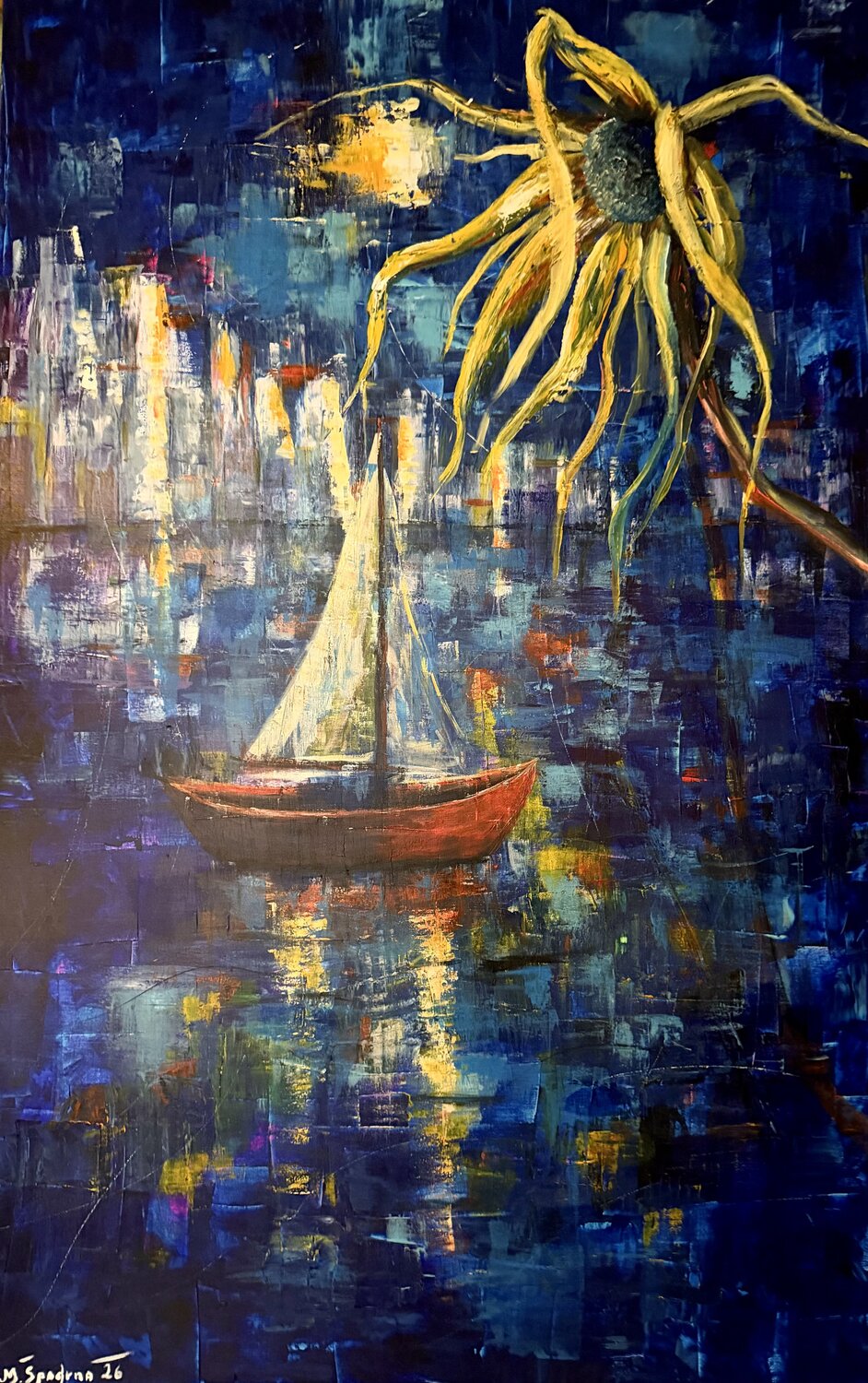 El último girasol: viaje al final de una estación Miroslav Spadrna Original painting for sale