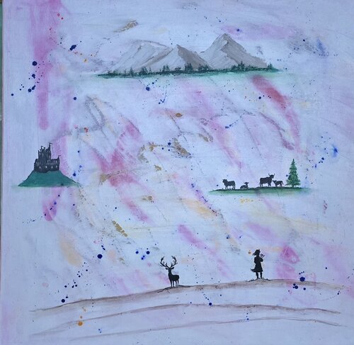 Trendy Scotland by Surjit Bhandal, Painting for Sale on Select