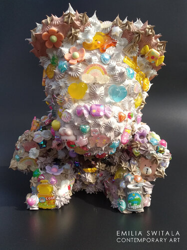 OH YEAH TEDDY BEAR SCULPTURE #354 by Emilia Switala, Sculpture for Sale on Select