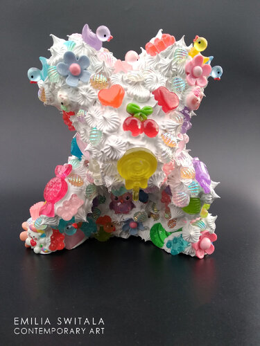 BANON TEDDY BEAR SCULPTURE #392 by Emilia Switala, Sculpture for Sale on Select
