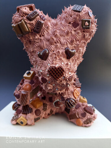 CHOKI CHOKI TEDDY BEAR SCULPTURE #416 by Emilia Switala, Sculpture for Sale on Select