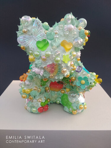 DINOZAUR TEDDY BEAR SCULPTURE #398 by Emilia Switala, Sculpture for Sale on Select