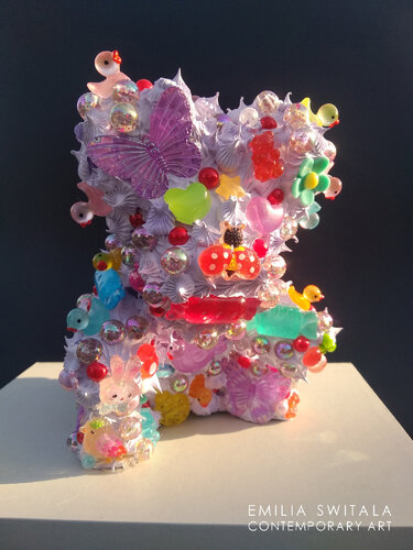ROCKY TEDDY BEAR SCULPTURE #399 by Emilia Switala, Sculpture for Sale on Select