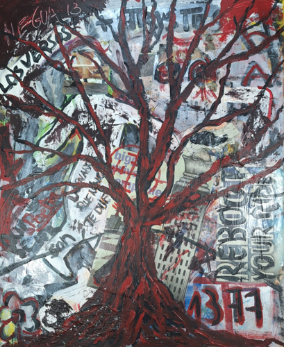 El árbol de las palabras by Juanjo Ortubia, Painting for Sale on Select