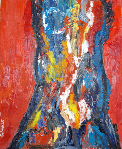 No quise abandonar mi mundo imaginario II by Juanjo Ortubia, Painting for Sale on Select