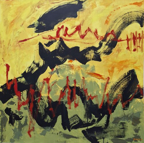 Lo que arde abajo by Juanjo Ortubia, Painting for Sale on Select
