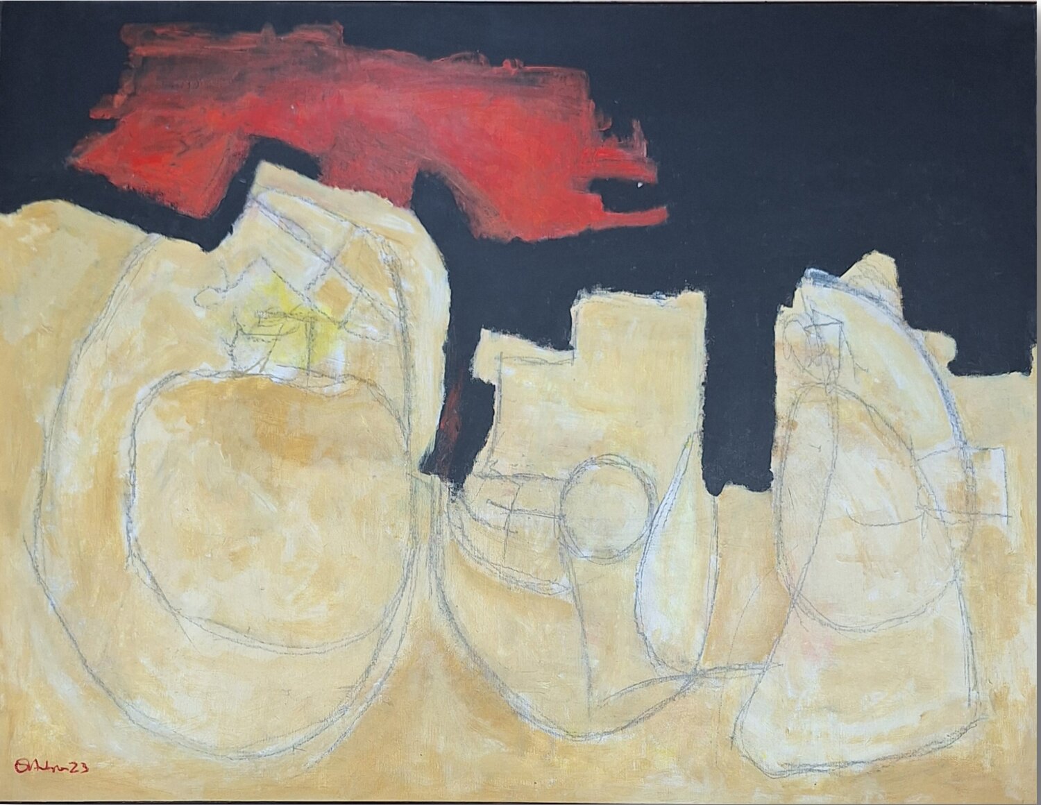 RM4 (Homenaje a Motherwell) Juanjo Ortubia Original painting for sale