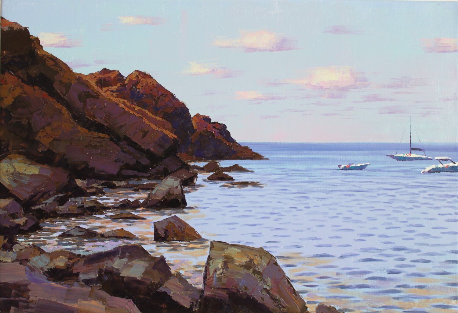 Spiaggia Calamoresca, Piombino. Revaz Tcheishvili Original painting for sale