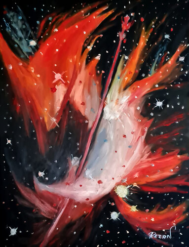 Cosmic Explosion by Rezan Ozger, Painting for Sale on Select