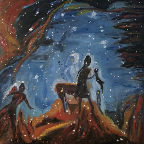 ARE THEY WATCHING  US, TOO ? by Rezan Ozger, Painting for Sale on Select