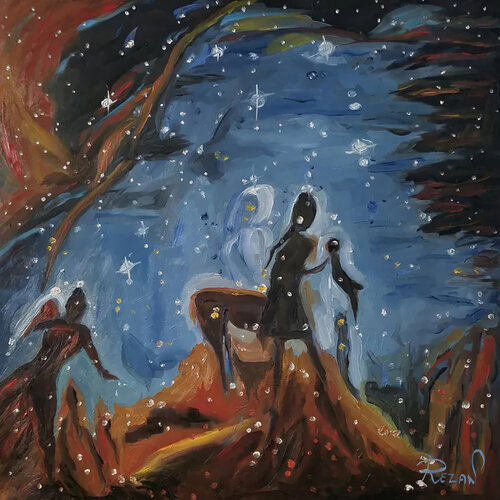 ARE THEY WATCHING  US, TOO ? by Rezan Ozger, Painting for Sale on Select