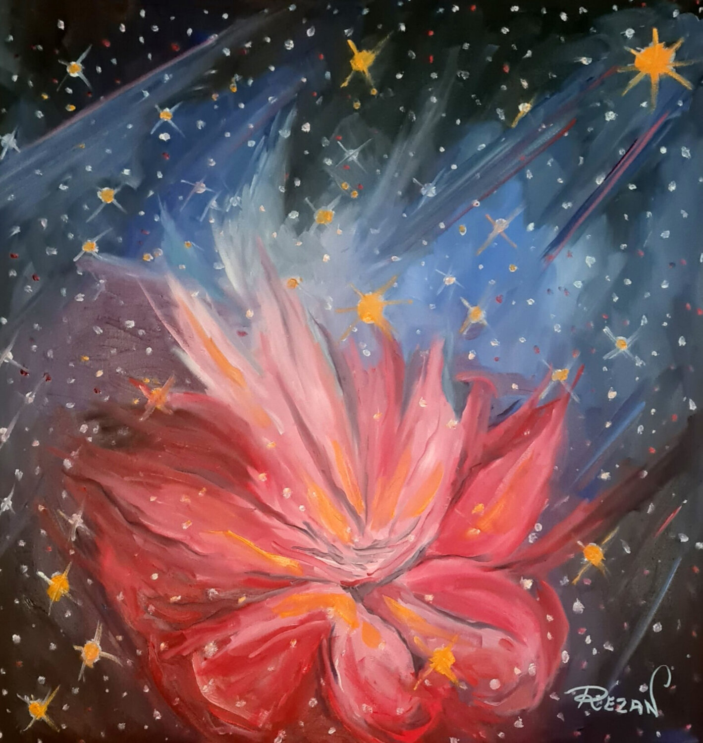 Birth in Bloom Rezan Ozger Original painting for sale