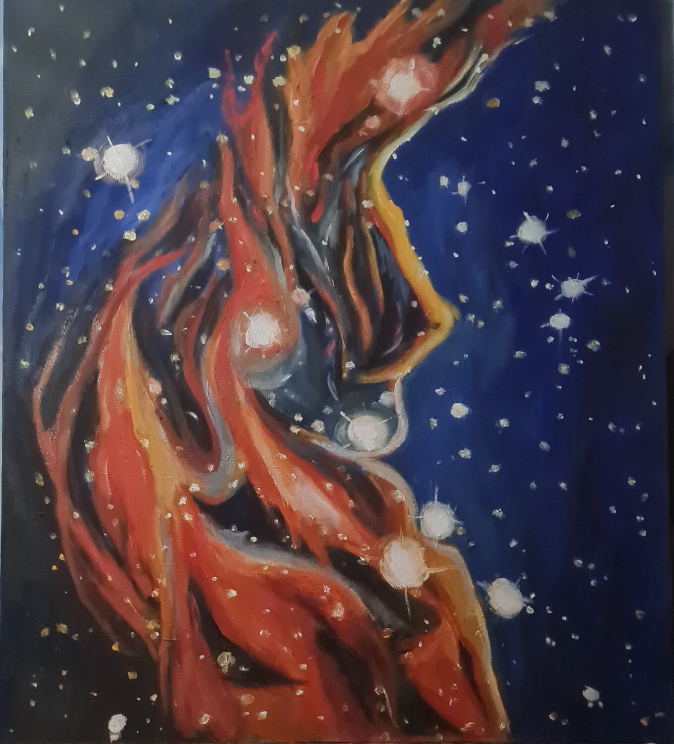 Cosmic Ascension Rezan Ozger Original painting for sale